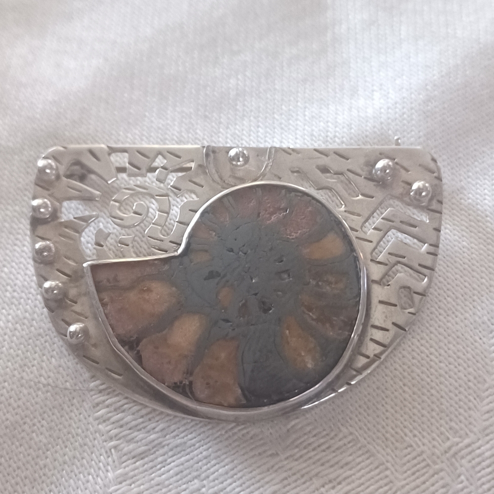 Zealandia Sterling Silver Ammonite Brooch